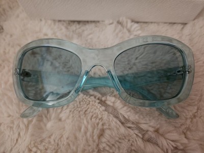 Prada Sunglasses Blue Peacock Transparent Cat Eye PR19MS NIB