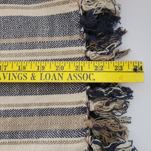 Marine & Beige Gestreift 4er Set Tischsets 12" x 24" Gewebte Baumwolle - Cynthia Rowely - Bild 8 von 9