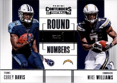 2017 Panini Contenders Round Numbers #5 Corey Davis Mike Williams - FB