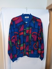 Teddi Vintage 80s 90s Abstract Geometric Windbreaker Jacket XL 50' Chest