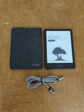Amazon Kindle Paperwhite WiFi M2L4EK 11th Gen 32GB - Black w/ Case & USB Bundle