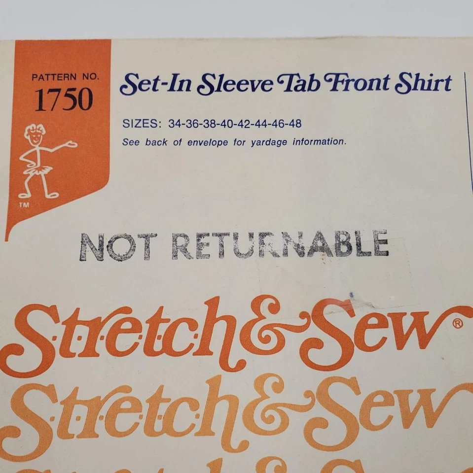 Camiseta vintage elástica y costura patrón 1750 lengüeta delantera para hombre talla 34-48 SIN CORTAR Foto 3 de 4