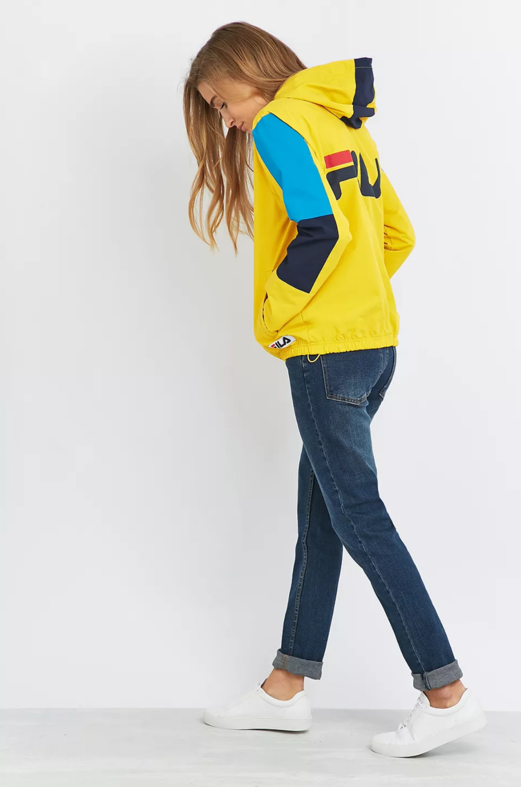 Giacca a vento donna con cappuccio Fila Yellow Festival Taglia Medium