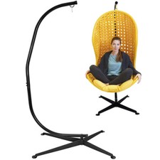 Large Heavy Duty Garden Hammock C-stand Hanging Swing Egg Chair Frame with Base