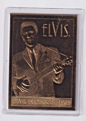 Elvis Presley Danbury Mint Encased 22kt Gold Card Elvis in Disguise