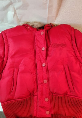 Dereon Woman Jacket Coat puffers with Hoodie red and golden size XL - Picture 14 of 17
