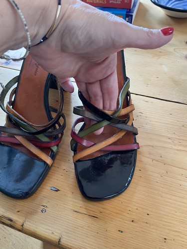 Robert Clergerie Block Heel Strappy Leather Sandels Sz 37 24cms EX DISPLAY - Picture 6 of 7