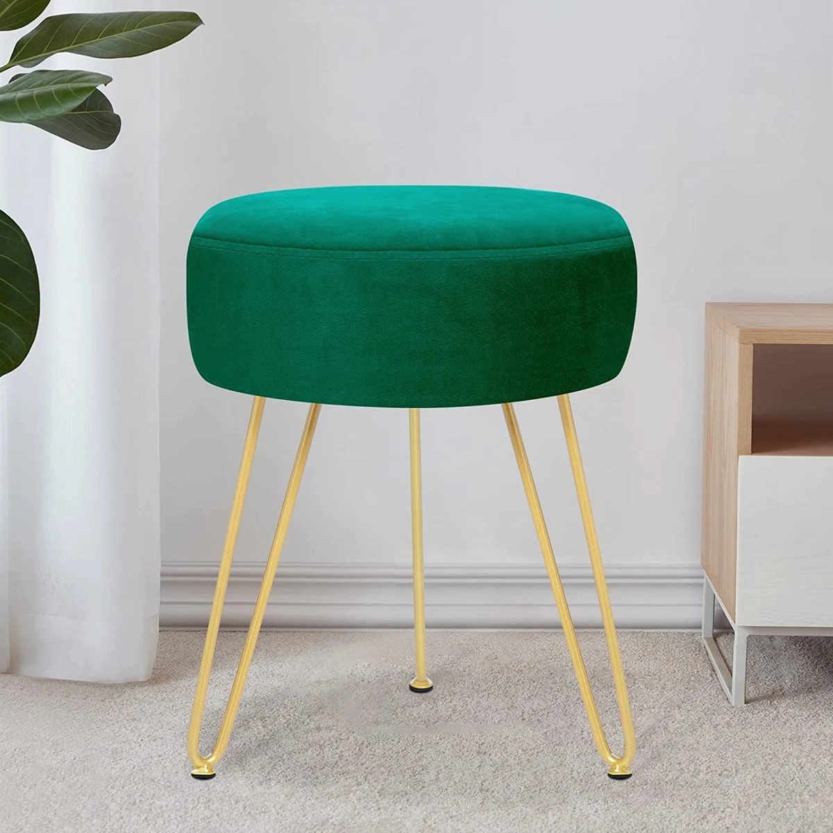 Green velvet vanity stool new arrivals