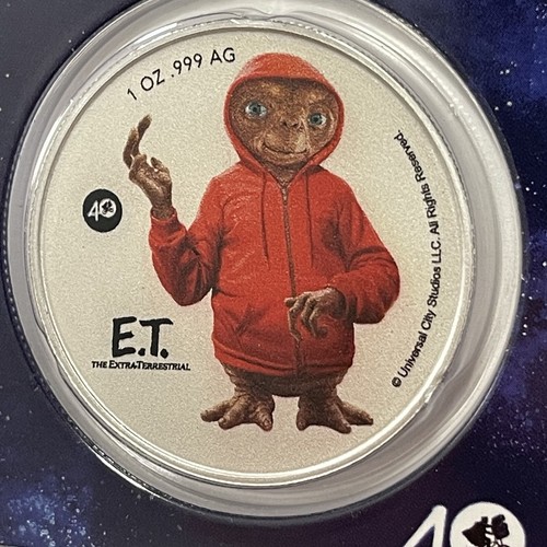E.T. Extra Terrestrial Colorized Sci-Fi Coin 1 Troy Oz .999 Fine Silver Round - Picture 5 of 14