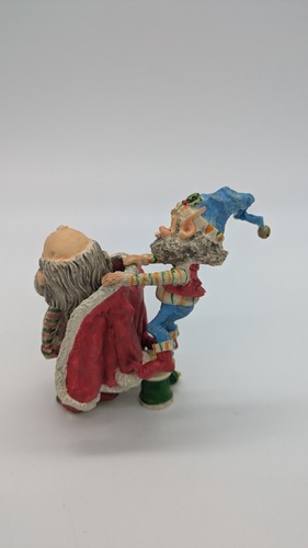 Vintage Enesco The North Pole Village Seamer Elf & Santa 831549 Sandi Zimnicki - Picture 11 of 16