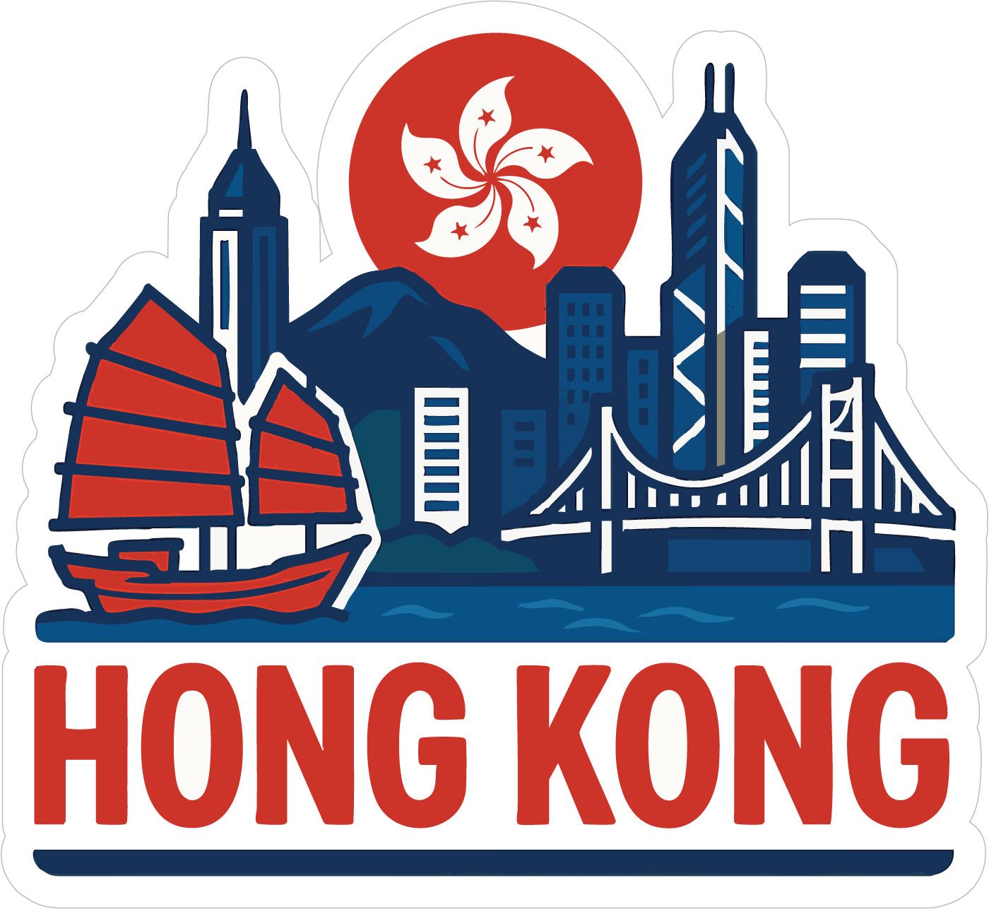 Hong Kong Sticker Decal Vinyl Die-Cut City Skyline Landmark Design