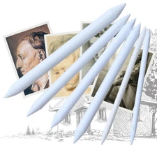 6Pcs White Pastel Charcoal Blender Stump Tortillon Pencil Drawing Sketch FAST