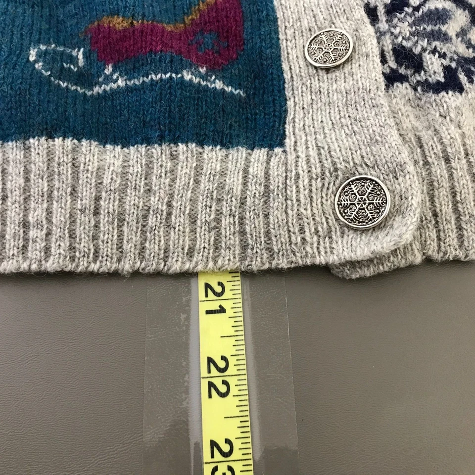 Cárdigan Woolrich Vintage Años 90 Para Mujer Talla M Multicolor Lana Esquí Trineo Patín Foto 2 de 4