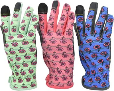 G & F Products Women Gardening Gloves Assorted Colors 3 Pair Value Pack