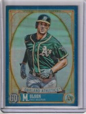 matt olson 2021 topps gypsy queen chrome indigo box topper 060/150 athletics