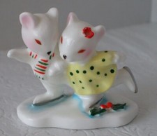 Miniature vintage 1977 - Danse sur glace Amoureux Souris Maruri pour ENESCO, Taiwan 