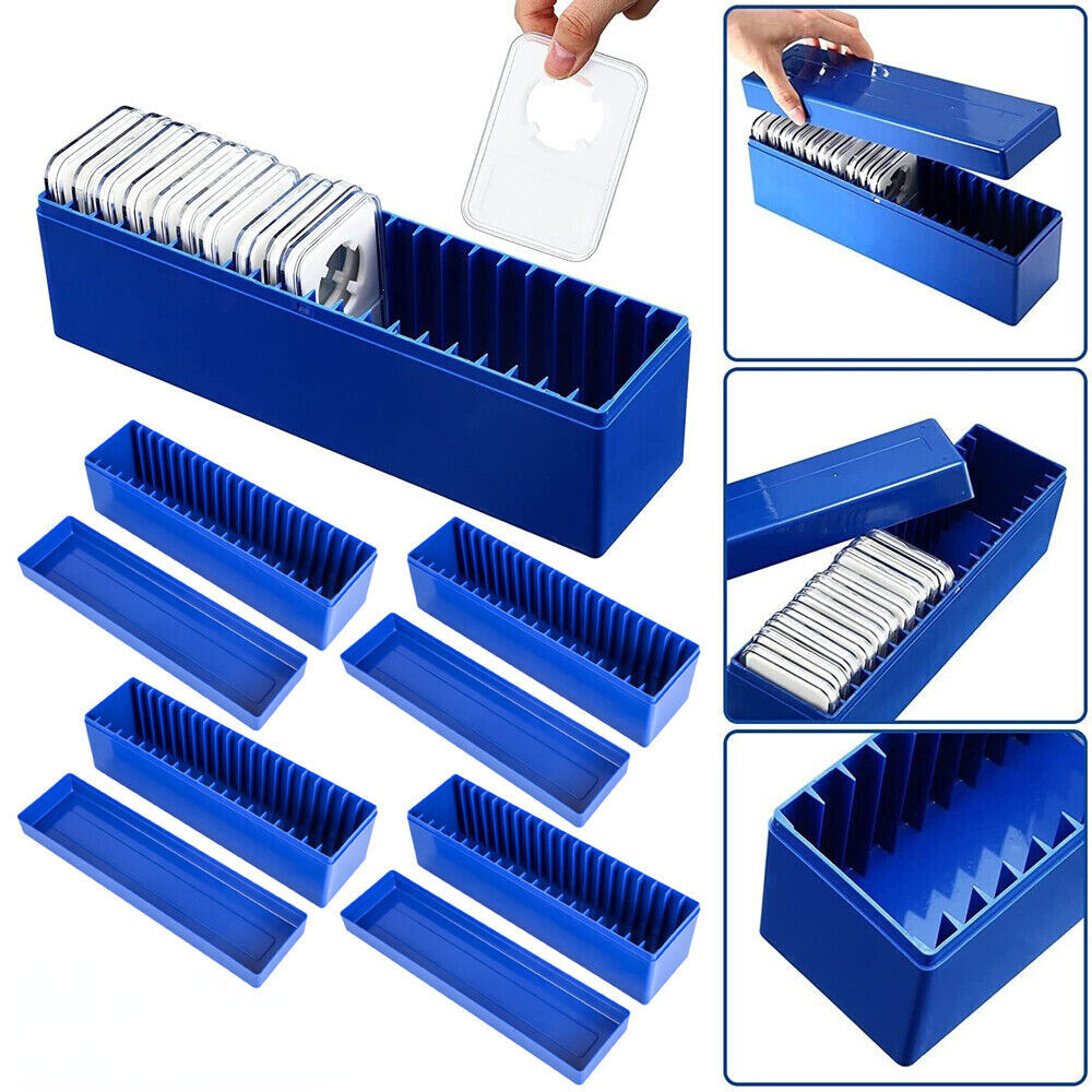 New Storage Box Plastic Case Cover For 20 Certified PCGS NGC Slabs Coin Holders