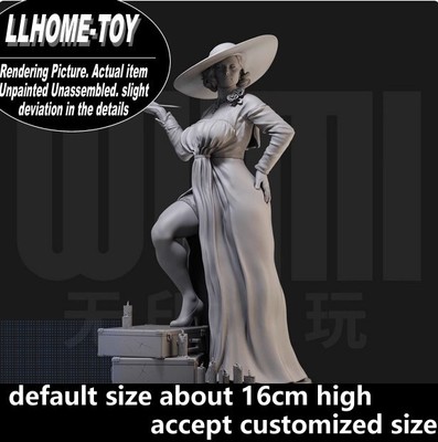Game HOT Alcina Dimitrescu Step on box Resin 3D Print GK Figure DIY Model