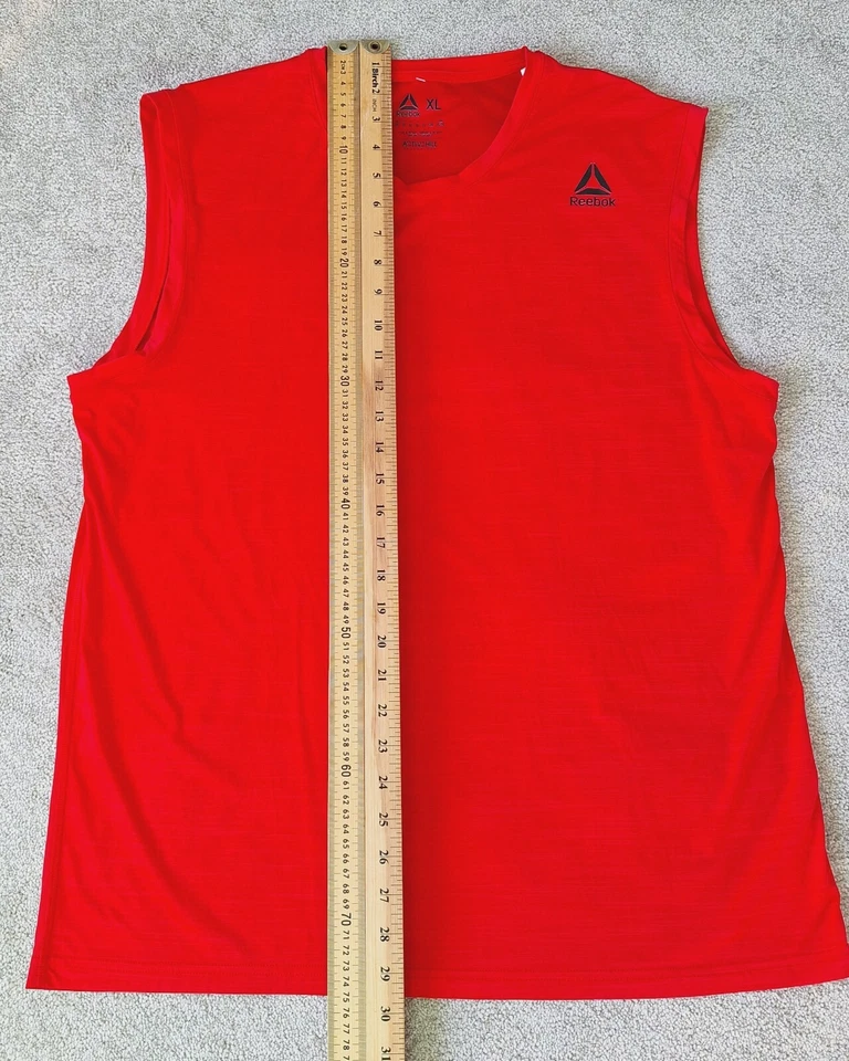 Camisa sin mangas Reebok Activchill para hombre XL roja camiseta sin mangas ropa deportiva correr gimnasio Foto 4 de 4