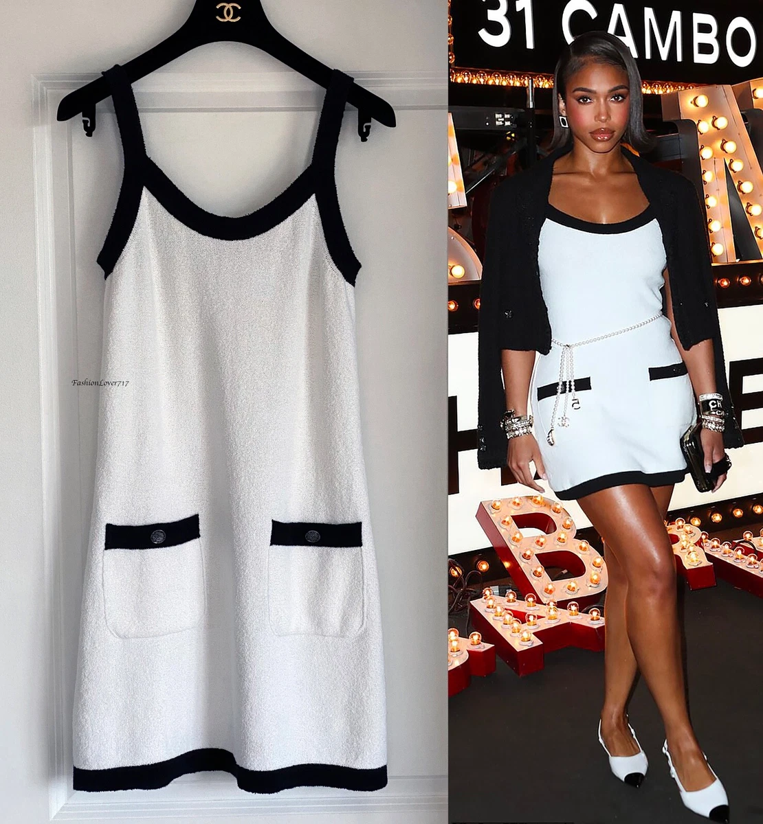 Chanel Sleeveless Dress White 98p #36 Auction