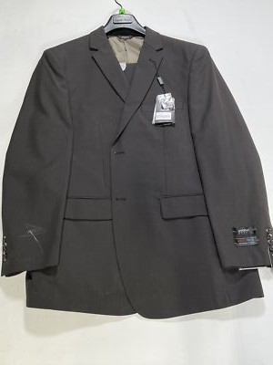 Mens Angelo Rossi Chocolate Brown Striped Suit Size 42R NEW