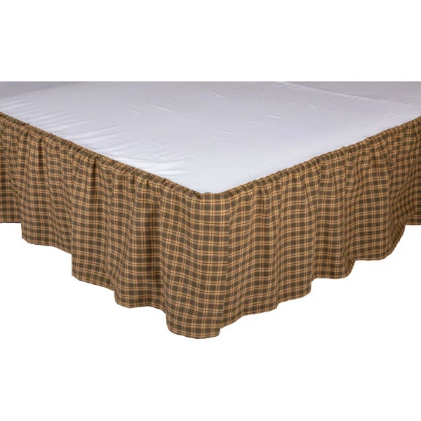 Cedar Ridge Bed Skirt in Queen or King Size Green Tan Brown