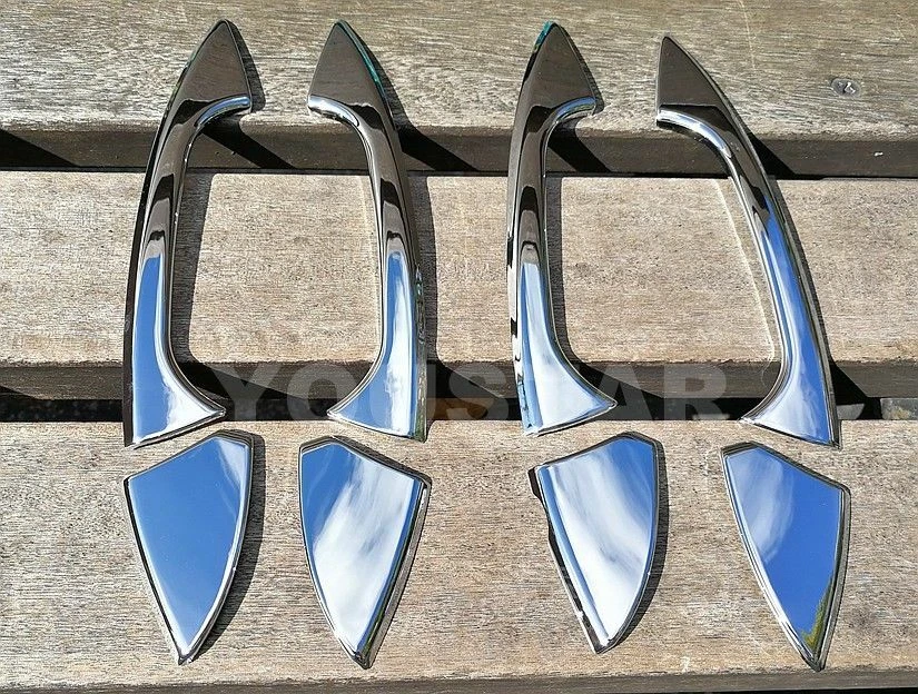 ЯРКАЯ ХРОМИРОВАННАЯ отделка дверной ручки 4x Mercedes A B C E CLA CLS GLA GLS GLK GLE ML - Изображение 2 из 4