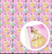 Princesses FAUX LEATHER SHEET 8" X 12" Princess 1219513 Cartoon Smooth Texture