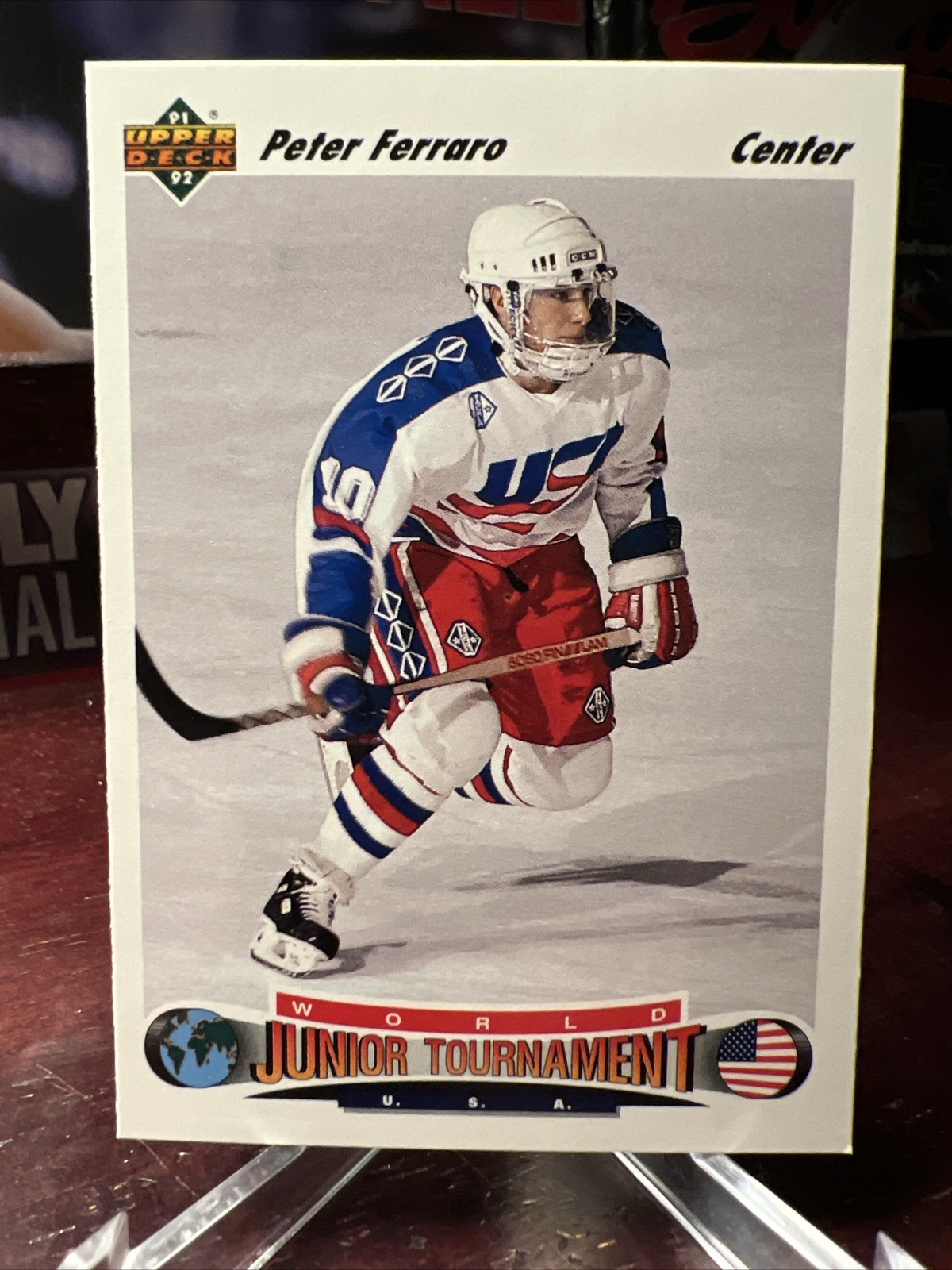 1991-92 Upper Deck Hockey PETER FERRARO USA RC 696