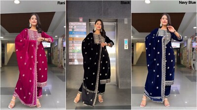 Genähte Bollywood Funktion spezielle schwere Viskose Samt oben unten Dupatta DC-6