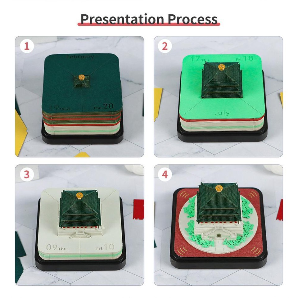 Novelty 3D Calendar Adornment Note Paper Birthday Gift Miniatures