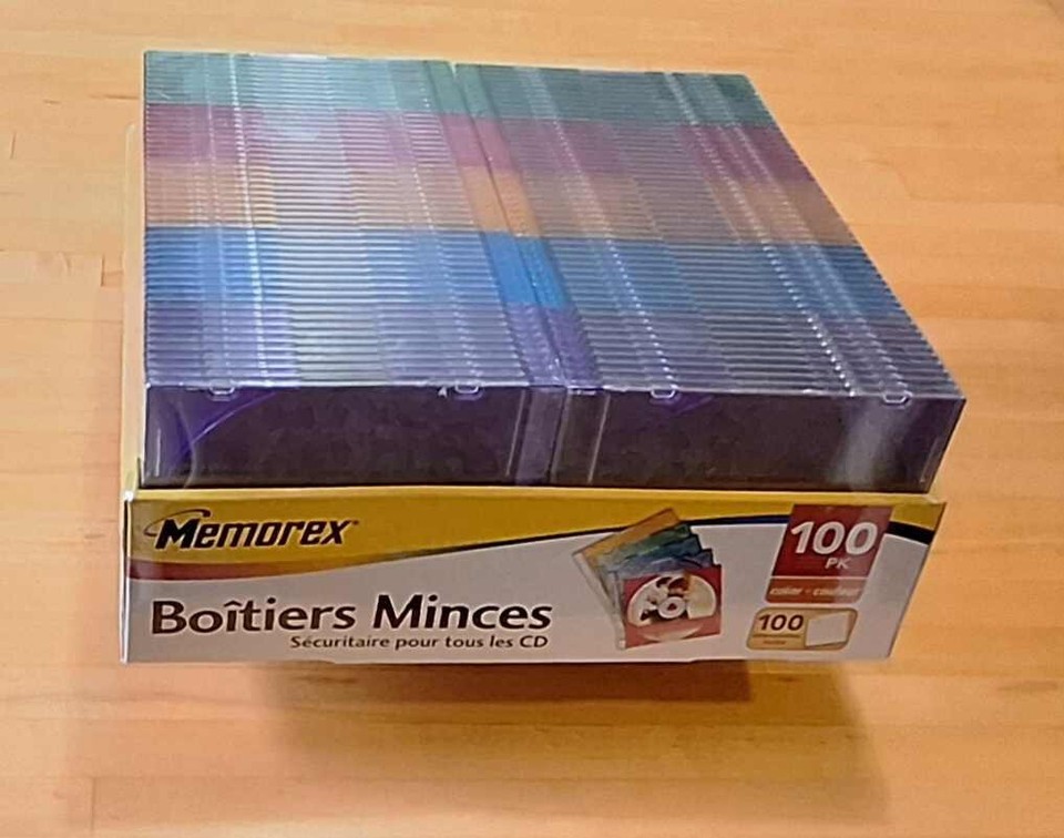 Memorex 100 Pack Multi Color Slim Color Jewel Cases NEW eBay