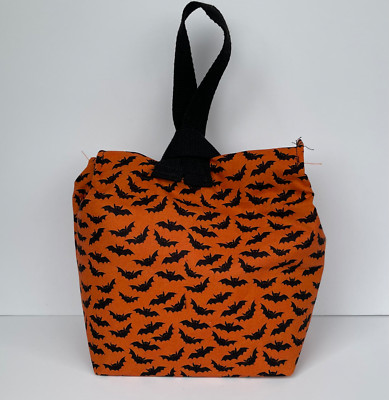 Project Bag Knitting Crochet Craft Tote Yarn Organizer Storage Halloween Bats
