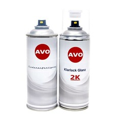 AVO Autolackspray Set für BMW 144 Felgensilber 400ml + 2K Klarlack Spraydose
