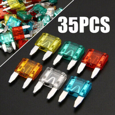 35x Micro Mini Blade Fuses For Auto Automotive Car Truck 5A 10A 15A 20A 25A 30A