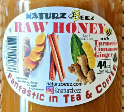 RAW HONEY with GINGER, TURMERIC, & CINNAMON 44oz 100% PURE HONEY