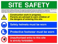 BUILDING SITE SAFETY SIGNS - Health & Safety Outdoor Corriboards Various Sizes