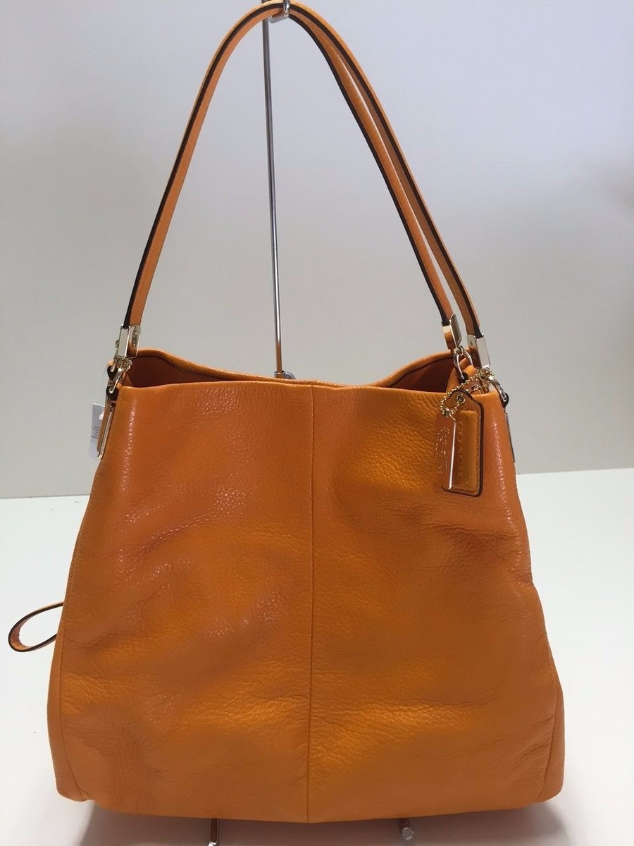 NWOT COACH MADISON LEATHER SMALL PHOEBE LIGHT GOLD BRIGHT