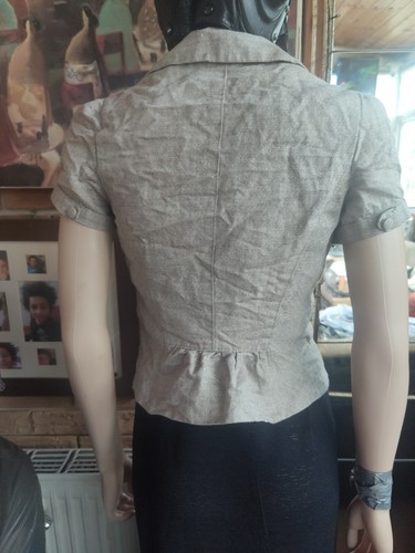 Vintage River Island Crop Jacket Gold And Cream Size 12 Used - Picture 22 of 24