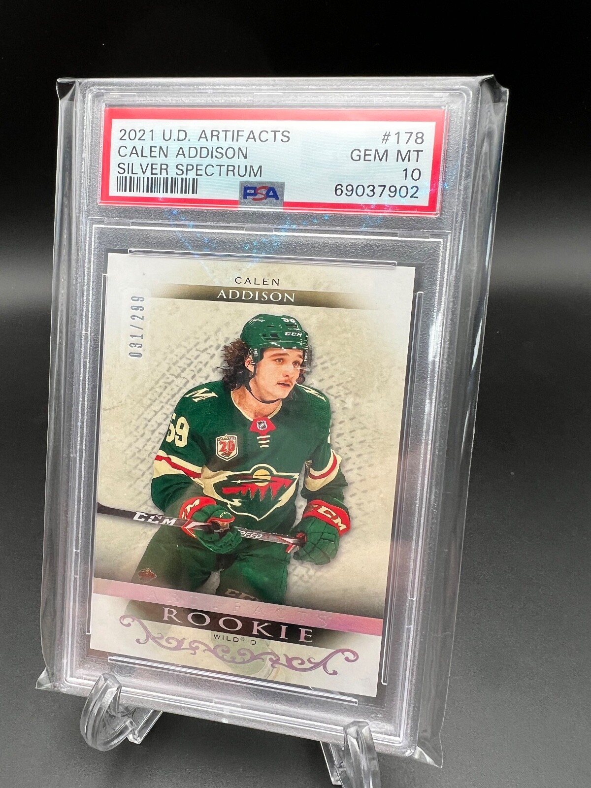 2021-22 Upper Deck Artifacts - Calen Addison Silver 031/299 - PSA 10 Pop 1