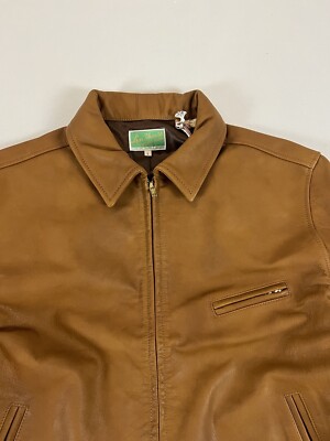 LEVIS VINTAGE CLOTHING LVC 1940'S LEATHER COAT CARAMEL BROWN