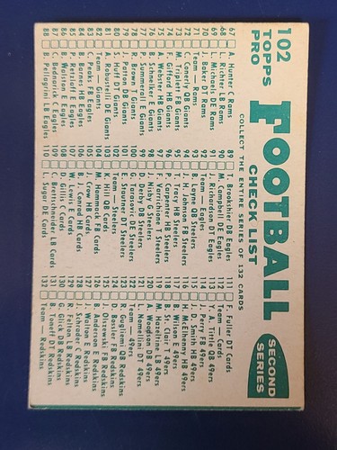 Tarjetas de fútbol americano Topps 1960 completan tu conjunto que elijas elegir cada una #1 - 132 - Imagen 169 de 229