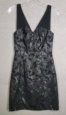 Guess Black Bodycon Dress Size 2 Sleeveless V Neck Short Cocktail Party