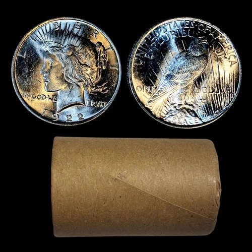 $10 Peace Silver Dollar Roll - BU Brilliantly Uncirculated - 10 Coins - Bullion