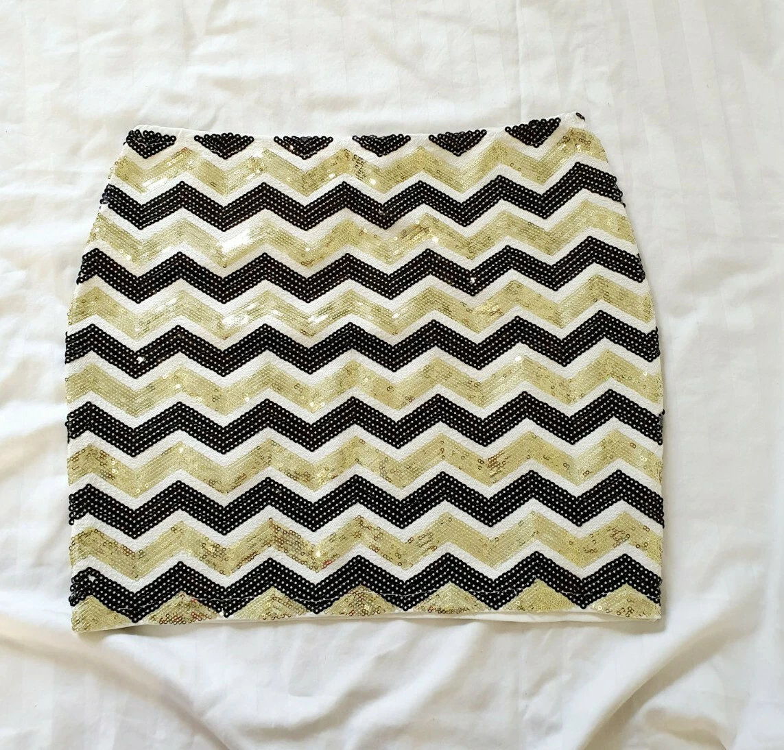 Chevron sequin cheap mini skirt