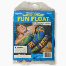 Sealed 1996 Poolmaster AquaFun Vinyl Inflatable Water Snake Fun Pool Float