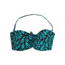 Profile By Gottex Halter Bikini Top Swimsuit Black Green Size 10 US 3419