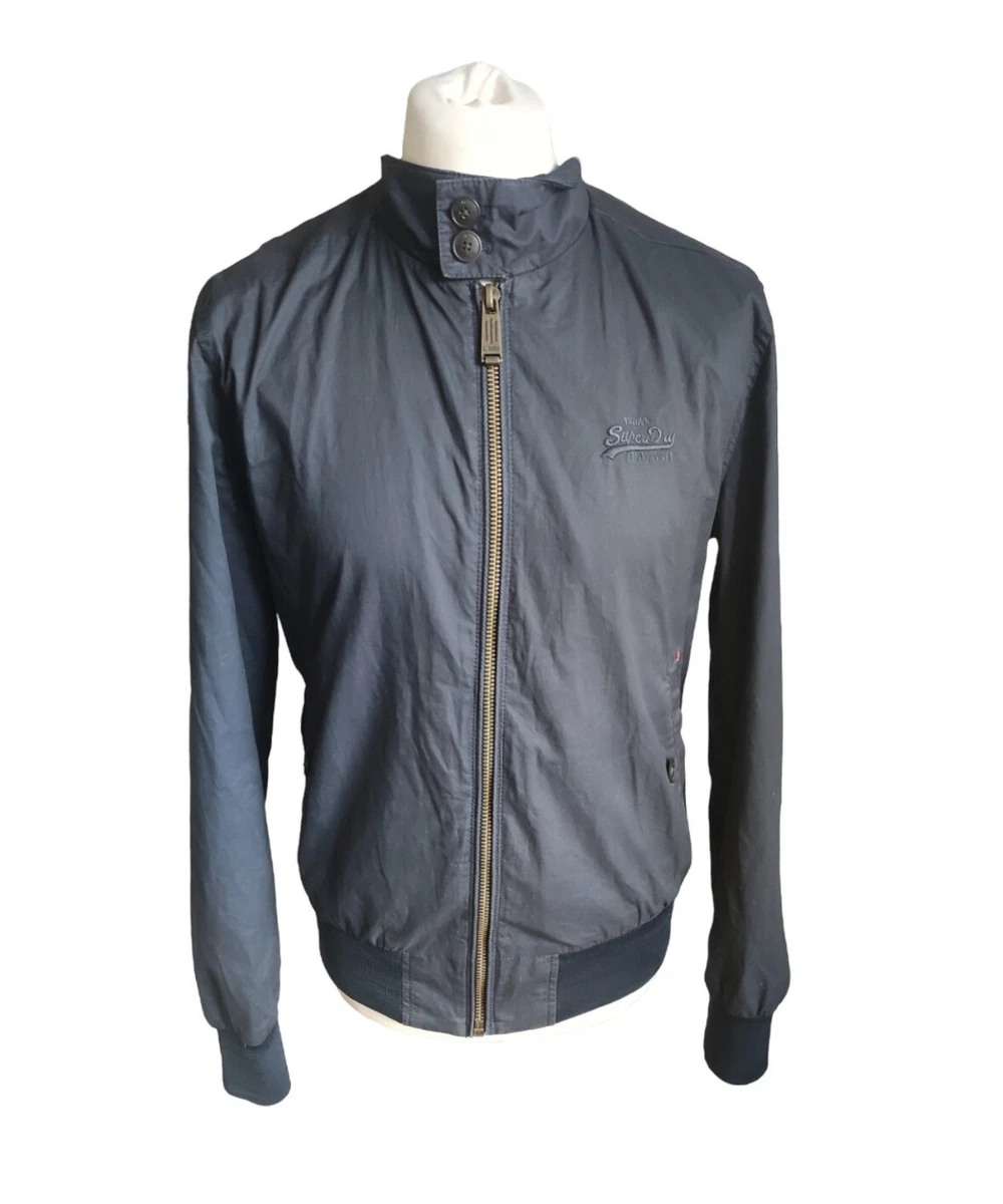 New mens superdry winter cheap longhorn harrington jacket navy