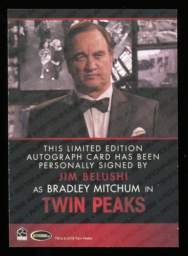 2018 Twin Peaks Limited Event Jim Belushi as Bradley Mitchum Autograph Auto - Picture 2 of 2