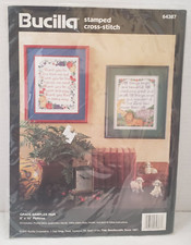 Bucilla Grace Sampler Pair Stamped Cross Stitch Kit  64378 Vtg 1995 NIP